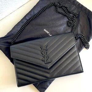 Saint Laurent Black Wallet on Chain